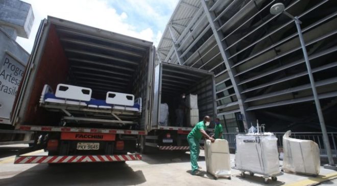 Hospital da Arena Fonte Nova é desmobilizado, e volta ao mundo do futebol