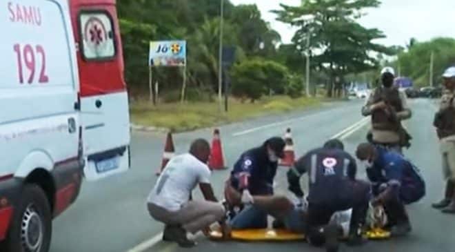 Salvador: Motociclista fica ferido em acidente na Estrada do Derba