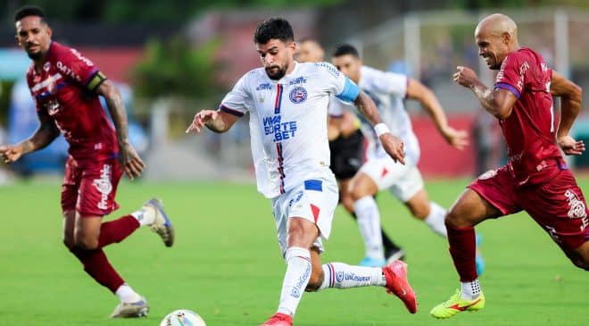 Bahia vence o Barcelona no Barradão e fica próximo da classificação no Baianão