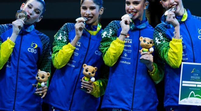 Mundial de Ginástica Rítmica: Brasil conquista prata inédita no conjunto geral