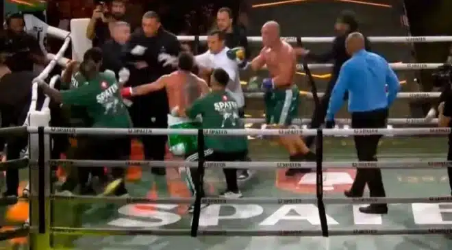 Duelo entre Popó e Wanderlei termina em briga generalizada no ringue