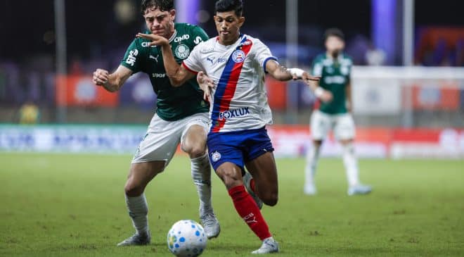 Bahia joga bem, mas perde ao apagar das luzes para o lídr Palmeiras