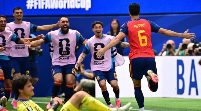 Espanha vai à semifinal e frustra sonho belga; Merino decide outra vez