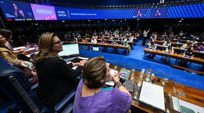 Sessão destaca avanços e desafios após 20 anos da Lei Maria da Penha   Fonte: Agência Senado